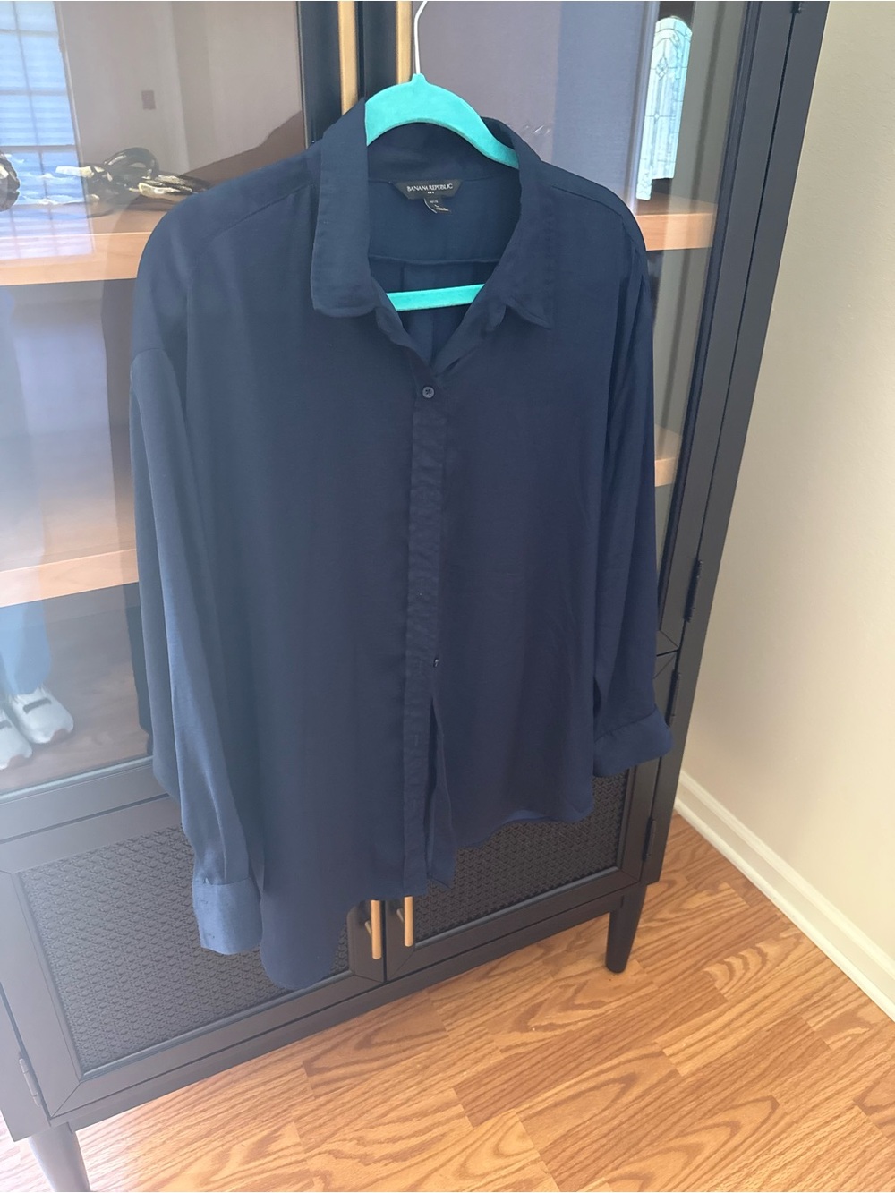 Banana Republic Navy Long-Sleeve Button-Up Shirt - Petite
